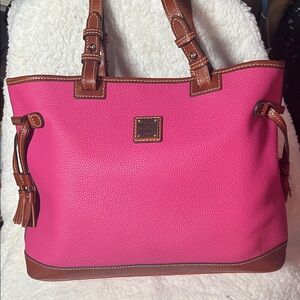 Dooney & Bourke pink and Brown Leather Tote